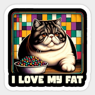 I Love My Fat Jolly Jumbo Feline Fantasy Whisker Wonderland Poster Sticker